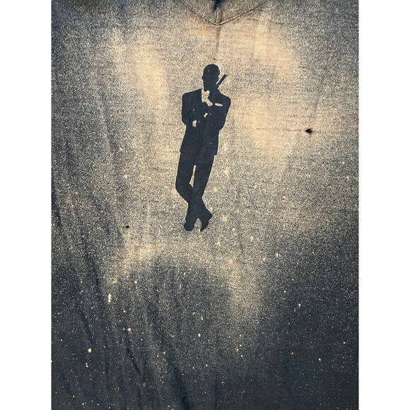 Men’s Black Graphic Tee L – Faded Abstract Silhouette – Streetwear Utility - Picture 2 of 6